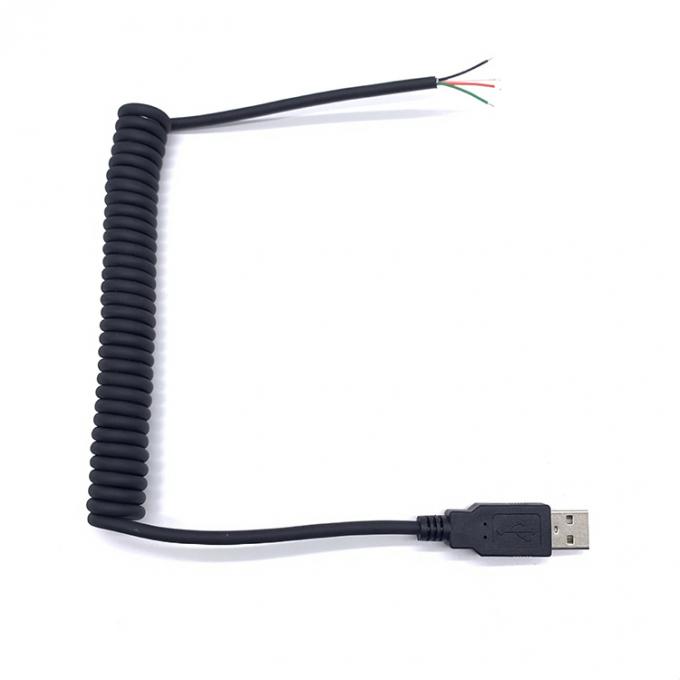 Gekrolde veerdraad USB om te openen 4 geblokkeerde kale draden Eindkabel 5