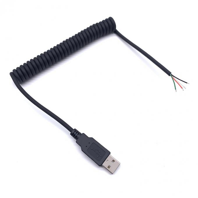 Gekrolde veerdraad USB om te openen 4 geblokkeerde kale draden Eindkabel 6