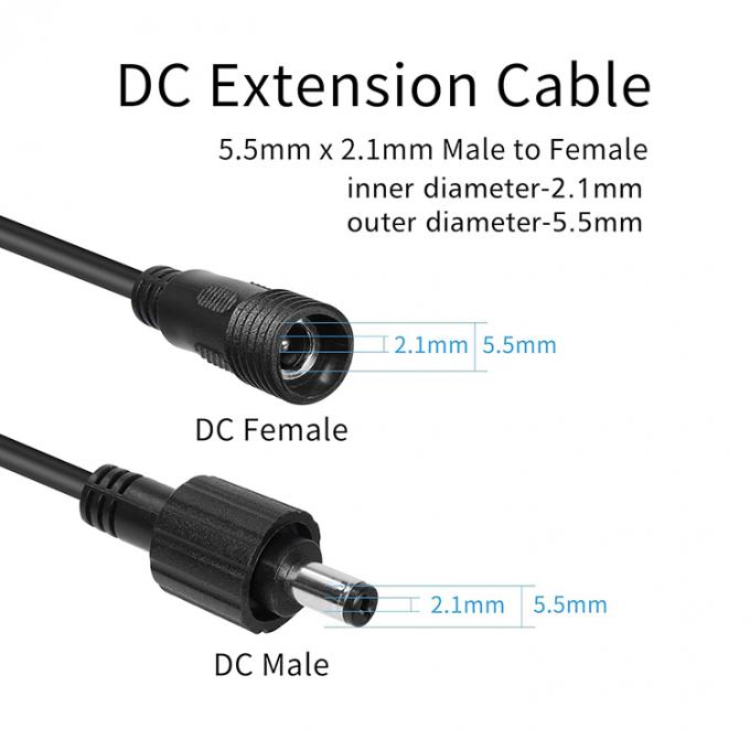 Waterdicht DC Jack 5.5x2.1mm 5.5x2.5mm 3.5x1.35mm Stromverlengkabel voor LED-licht 3