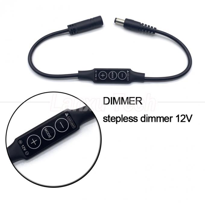 Stepless Light Man to Female DC Barrel Jack 5.5x2.1mm 5.5x2.5mm 3.5x1.35mm Cable Dimmer voor LED Lamp Strip 0