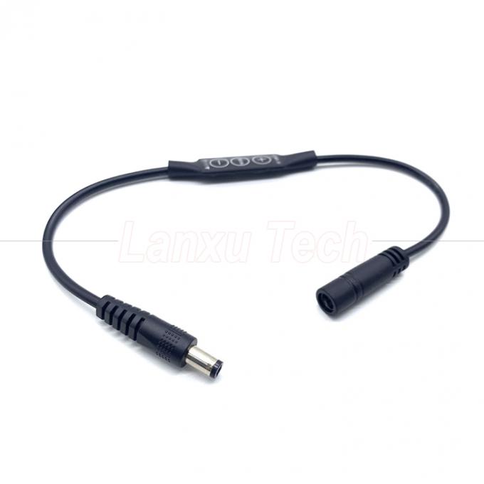 Stepless Light Man to Female DC Barrel Jack 5.5x2.1mm 5.5x2.5mm 3.5x1.35mm Cable Dimmer voor LED Lamp Strip 1
