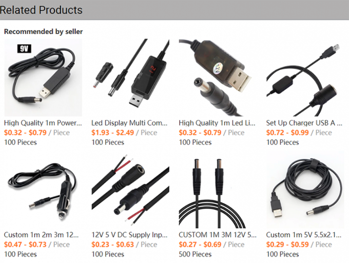 12V Led Strip Light Power on off Schakel USB-connector naar open draad Converter Charge kabel 0