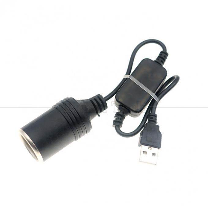 Installeer oplader USB A Man 5V tot 12V Auto Sigarettenanker Socket Vrouwelijke omzetkabel 2