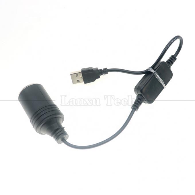 Hoogwaardige 12W 5V USB naar 12V converter Cigarette Plug Lighter Socket Cable Adapter met Led Spanningsmodule 4
