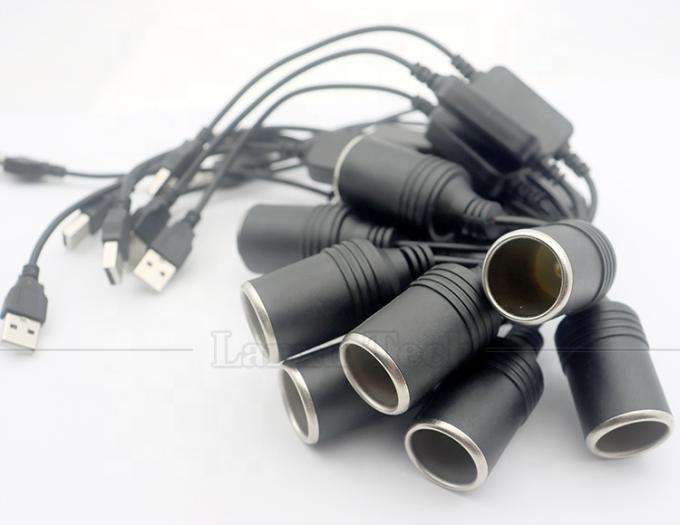 Hoogwaardige 12W 5V USB naar 12V converter Cigarette Plug Lighter Socket Cable Adapter met Led Spanningsmodule 5