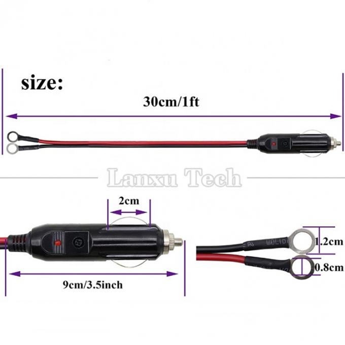 15A High Current DC Power Cigarette Plug to O Ronde vorm terminal kabel voor auto 4