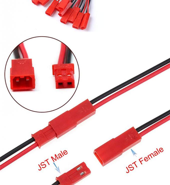 22AWG Manlijk Vrouwelijk 2 PIN JST SYP RCY Plug Connector to Bare End Pigtail Wire Lead Cable Harness for LED Strip Battery 1
