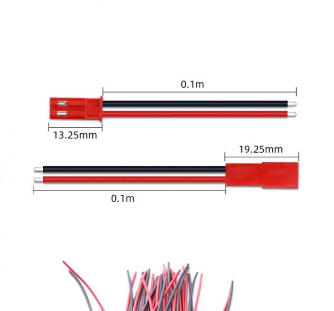 22AWG Manlijk Vrouwelijk 2 PIN JST SYP RCY Plug Connector to Bare End Pigtail Wire Lead Cable Harness for LED Strip Battery 3