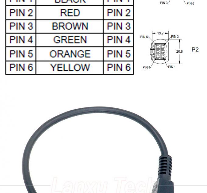 Aanpassing Overgevormde Man tot Man Vrouw 6 Pin 2451350620 Molex Mini-Fit 4.2mm Pitch Connector Assembly Cable 1