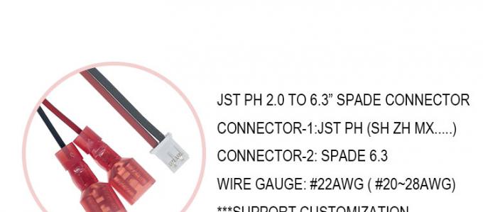 Persoonlijke JST PH SH ZH XH MX 2 3 4 5 6 7 8 Pin Connector tot 6.3mm Spade Terminal Cable 0