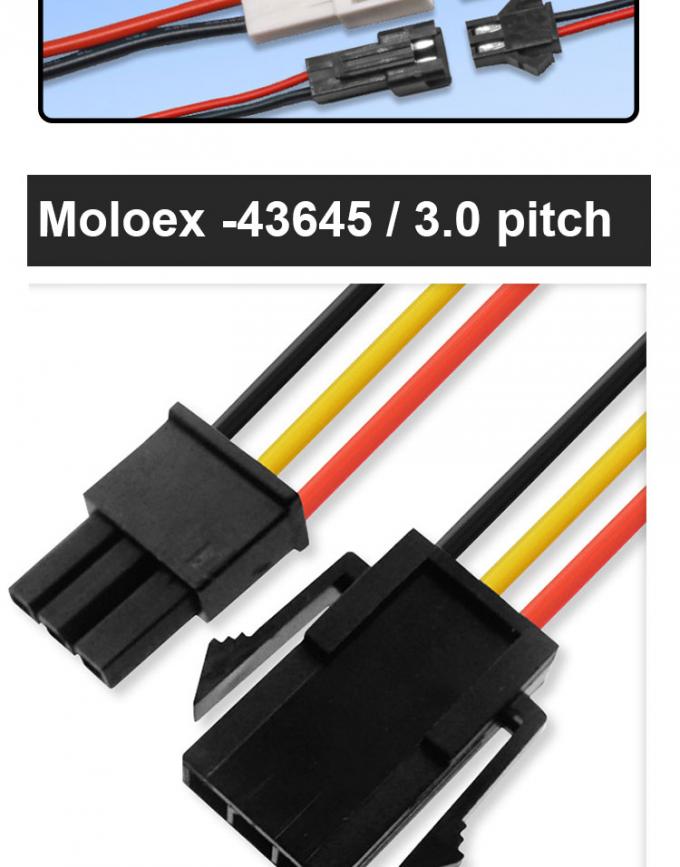 Custom OEM Factory 2 Pin 3p 4p 5p 6p 7p 8p Molex 43645 3.0mm Pitch Cable voor LED 3