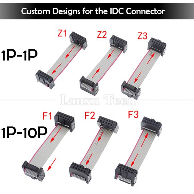 IDC 2,54 mm connector 8 10 12 14 16 18 20 30 40 50 60 PIN 1,27 mm steek grijze platte lintkabel 2