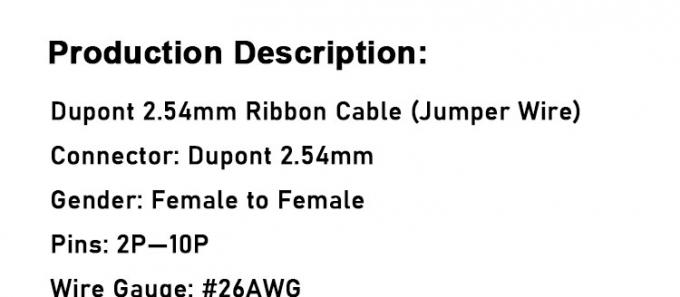 2p 3p 4p 5p 6p 7p 8p 9p 10p Vrouw tot Vrouw 2.54mm Dupont Connector Ribbon Jumper Wire 0