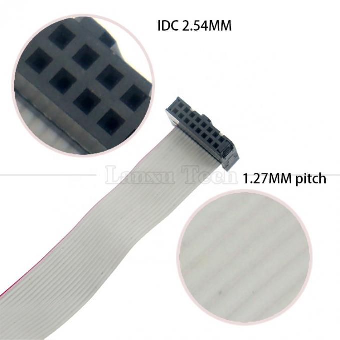 6 8 10 12 14 16 18 20 24 26 30 32 34 40 50 60 64 PIN 1,27 mm Pitch IDC 2,54 mm 2,0 mm Connector Grijze vlakke lintdraadkabel 4