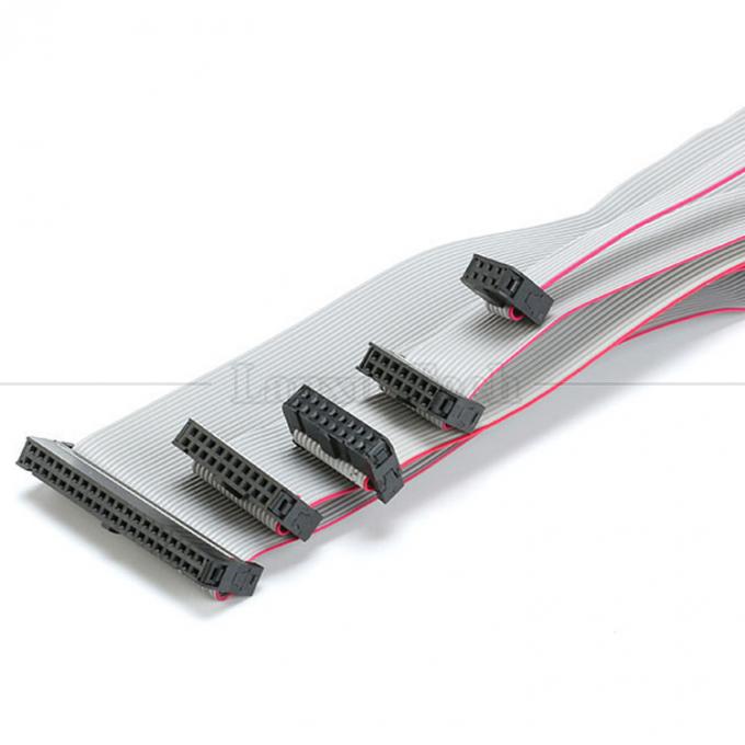 IDC 2,54 mm connector 8 10 12 14 16 18 20 30 40 50 60 PIN 1,27 mm steek grijze platte lintkabel 8