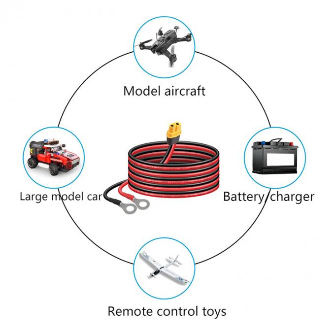 12AWG Siliciumdraad XT60 XT60H Mannelijk Vrouwelijk tot O Ring Terminalkabel voor RC Vliegtuig Speelgoed Auto's Lipo Battery FPV Racing Drone 5