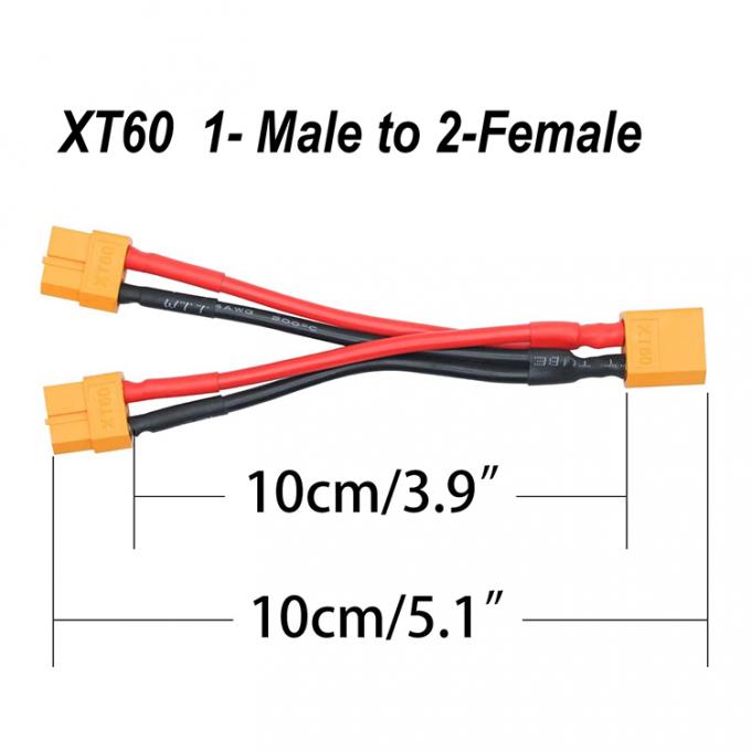14AWG XT60 1 Man tot 2 Vrouwelijke Y Splitter Verlengkabel voor RC Lipo-batterij 1