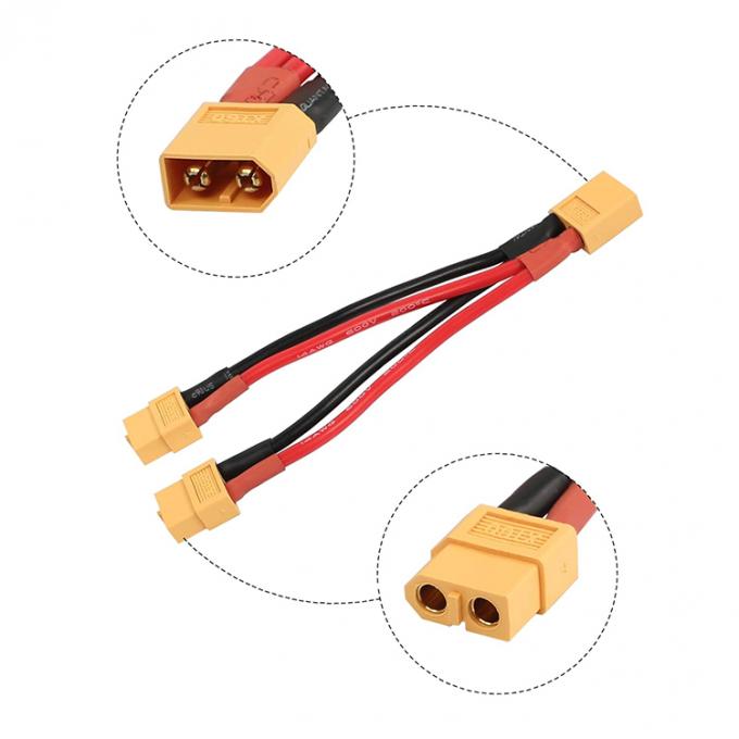 14AWG XT60 1 Man tot 2 Vrouwelijke Y Splitter Verlengkabel voor RC Lipo-batterij 4