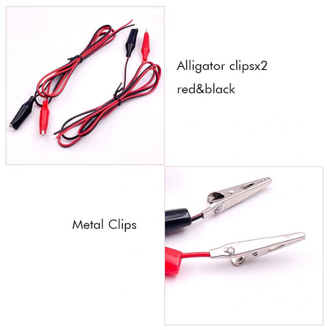 12v zwart rood elektrische test leidt Jumper draad alligator krokodil clips kabel 1