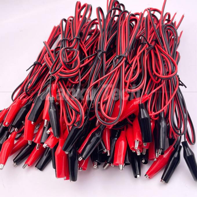 12v zwart rood elektrische test leidt Jumper draad alligator krokodil clips kabel 5