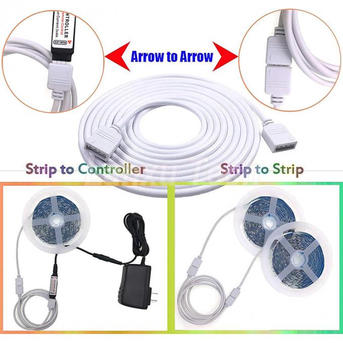 Vrouwelijke tot vrouwelijke 4 pin RGB plug connector verlengkabel voor 5050 3528 2835 LED-strooklicht 6