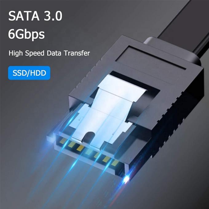 High Speed 6Gbps vergrendeling slot Blauw Sata III 3.0 Power Extension Cable voor harde schijf HDD SSD 5