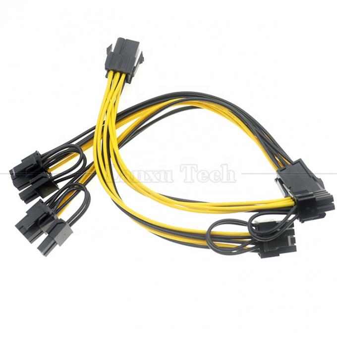 GPU 6 PIN tot Dual 8 PIN 18AWG PCI Express Moederbord Stroomtoevoer Adapter PCIe Uitbreidingskabel 0
