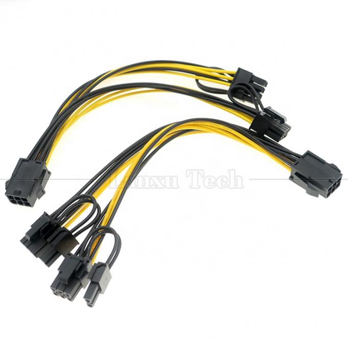 GPU 6 PIN tot Dual 8 PIN 18AWG PCI Express Moederbord Stroomtoevoer Adapter PCIe Uitbreidingskabel 4
