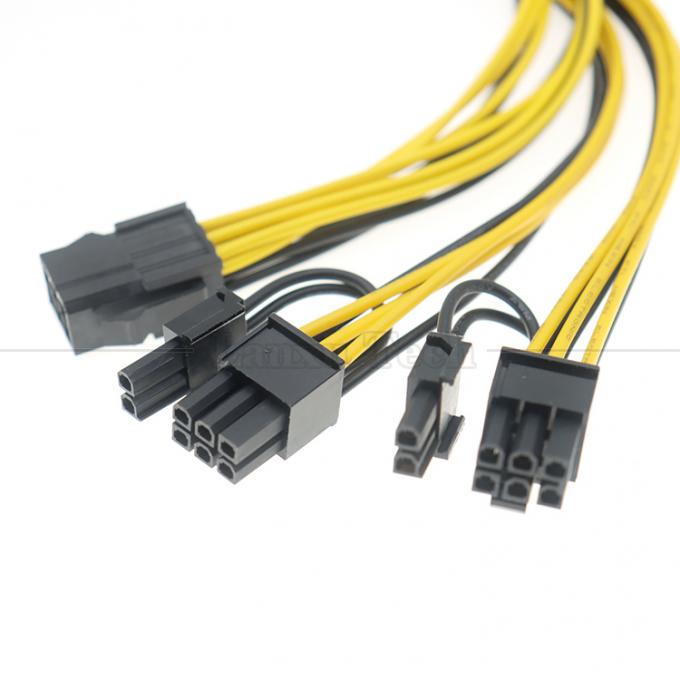 18AWG Pure Cooper Splitter 6 PIN Vrouwelijk naar Dual 8 PIN 6+2 Man PCI Express PCIe kabel voor GPU grafische kaarten 4