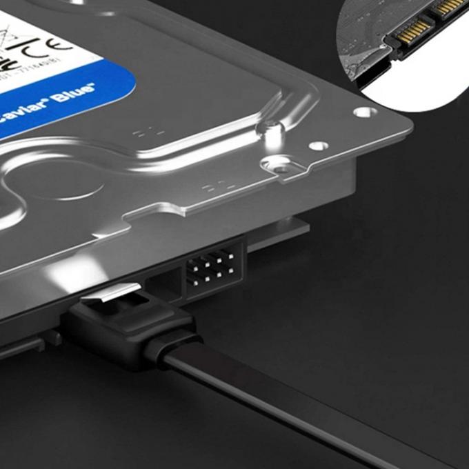 Hoge snelheid 6Gbps vergrendeling slot rechterhoek Sata III 3.0 stroomverlengkabel voor harde schijf 3