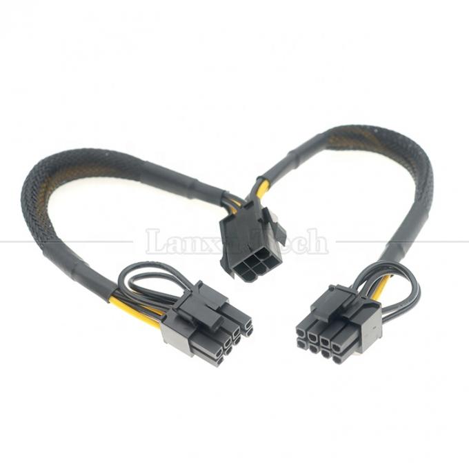 18AWG Pure Cooper Y Splitter 6 Pin tot Dual 8 Pin 6+2 PCI Express Power Adapter Extension PCIe kabel voor GPU 0