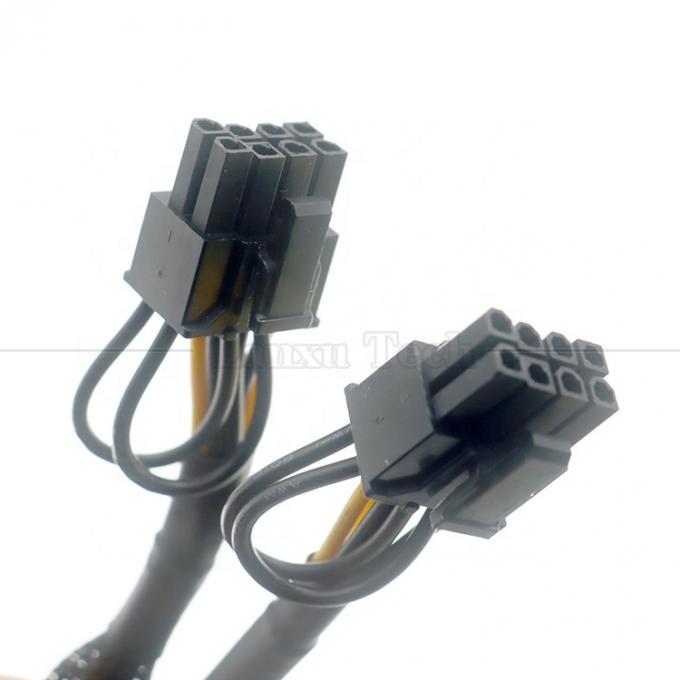 18AWG Pure Cooper Y Splitter 6 Pin tot Dual 8 Pin 6+2 PCI Express Power Adapter Extension PCIe kabel voor GPU 3