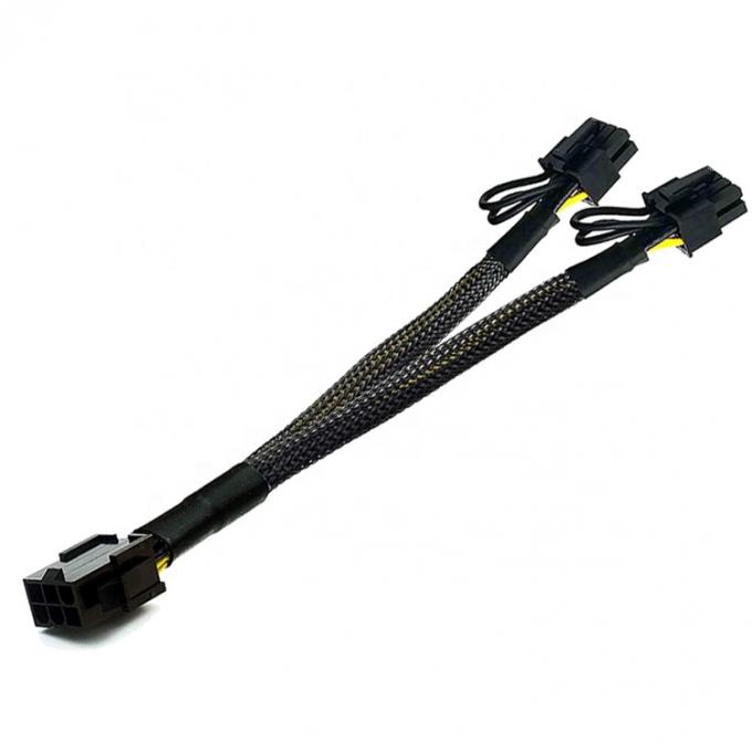 GPU 6 PIN Vrouwelijk naar Dual 8 PIN Man 18AWG PCI Express Moederbord Voeding Adapter PCIe Riser 3.0 Verlengkabel 1