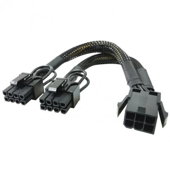 GPU 6 PIN Vrouwelijk naar Dual 8 PIN Man 18AWG PCI Express Moederbord Voeding Adapter PCIe Riser 3.0 Verlengkabel 0