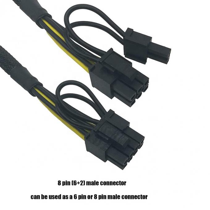 GPU 6 PIN Vrouwelijk naar Dual 8 PIN Man 18AWG PCI Express Moederbord Voeding Adapter PCIe Riser 3.0 Verlengkabel 2
