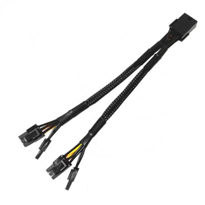 Geweven mouw PCIe 8 pin Vrouwelijke tot Dual 8 pin Man PCI Express Graphics Video Card GPU Power Adapter Cable 4