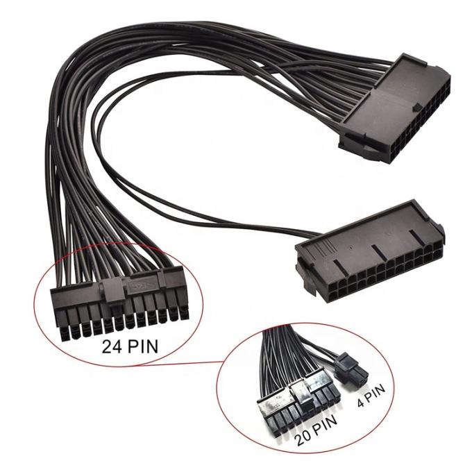 PSU 24 PIN Vrouwelijke naar Dual 20 4 24 PIN Man ATX Mining Motherboard Verlengkabel 0