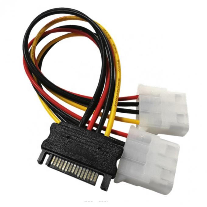 Sata 15 Pin Man tot Dual Molex 4 Pin Lp4 IDE Vrouwelijke Hard Drive Power Y Adapter Converter Cable voor HDD SSD 4