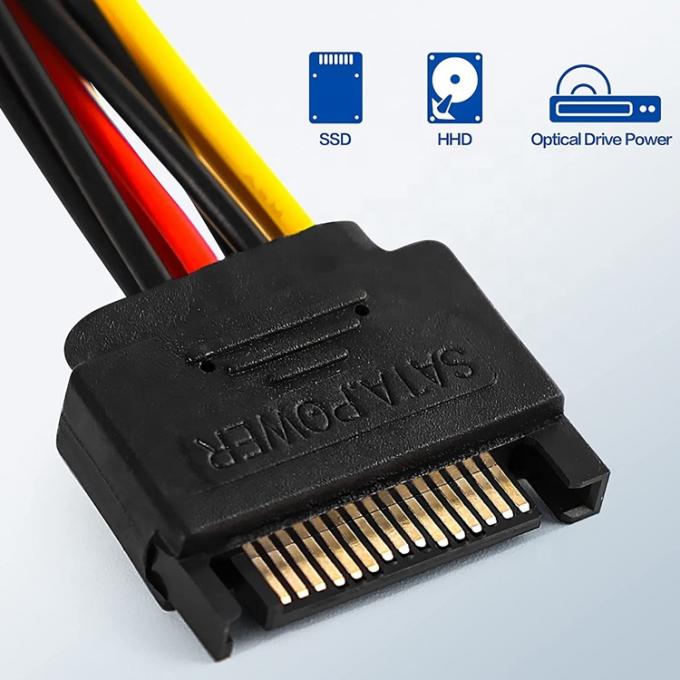 Sata 15 Pin Man tot Dual Molex 4 Pin Lp4 IDE Vrouwelijke Hard Drive Power Y Adapter Converter Cable voor HDD SSD 2