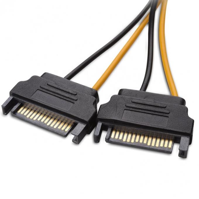 Splitter 8 pin PCIe Express Mannelijk tot Dual 15 pin Sata Power Adapter ATX kabel 3