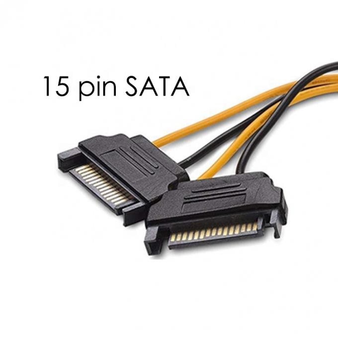 Splitter 8 pin PCIe Express Mannelijk tot Dual 15 pin Sata Power Adapter ATX kabel 4