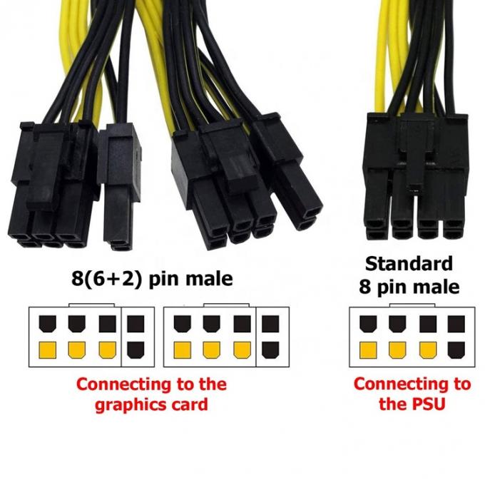 PCIe 8 Pin Male naar Dual 8 Pin Male PCI Express Graphics Video Card GPU Splitter Power Adapter Cable 1