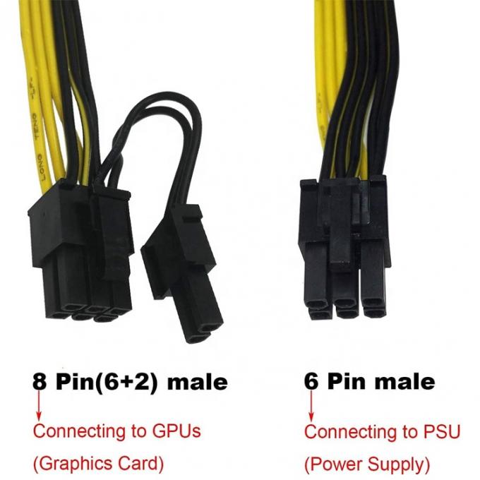 PCIE 6 pin tot 8 pin GPU ATX Video Graphics Card PCIE PCI Express voedingskabel 1