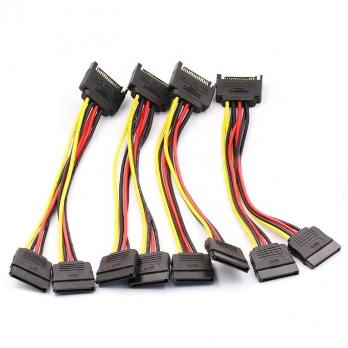 Male to Female Data Sata 15 Pin Power Y Splitter Cable voor Computer HDD SSD PC Case 5