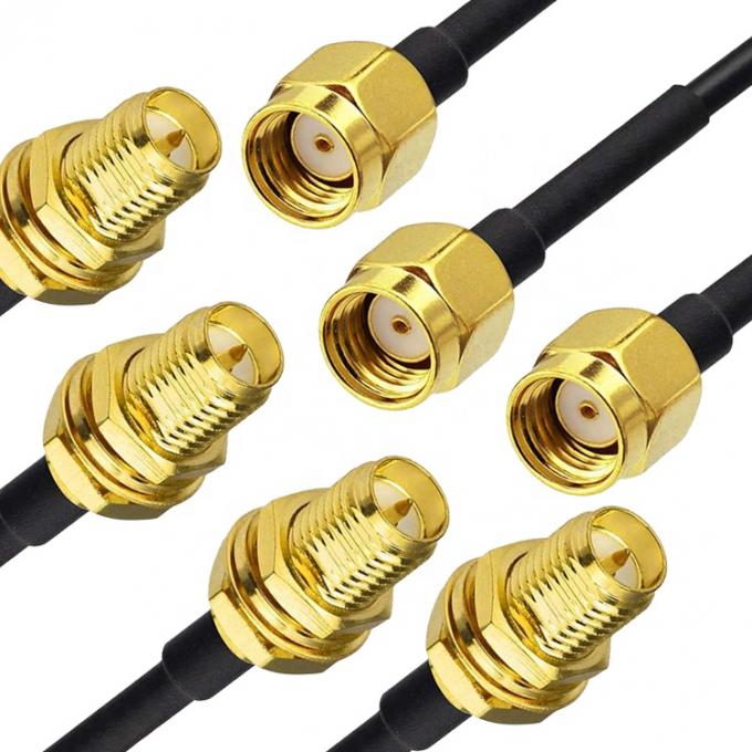 Custom RG 174 SMA Man tot SMA Vrouwelijke Assemblage Jumper RF Adapter Connectors Coaxkabel 1