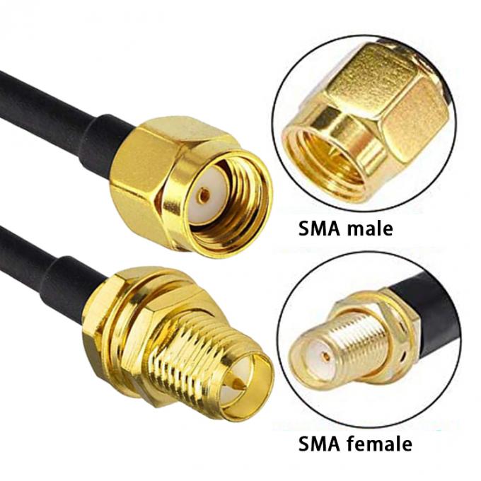 Custom RG 174 SMA Man tot SMA Vrouwelijke Assemblage Jumper RF Adapter Connectors Coaxkabel 6