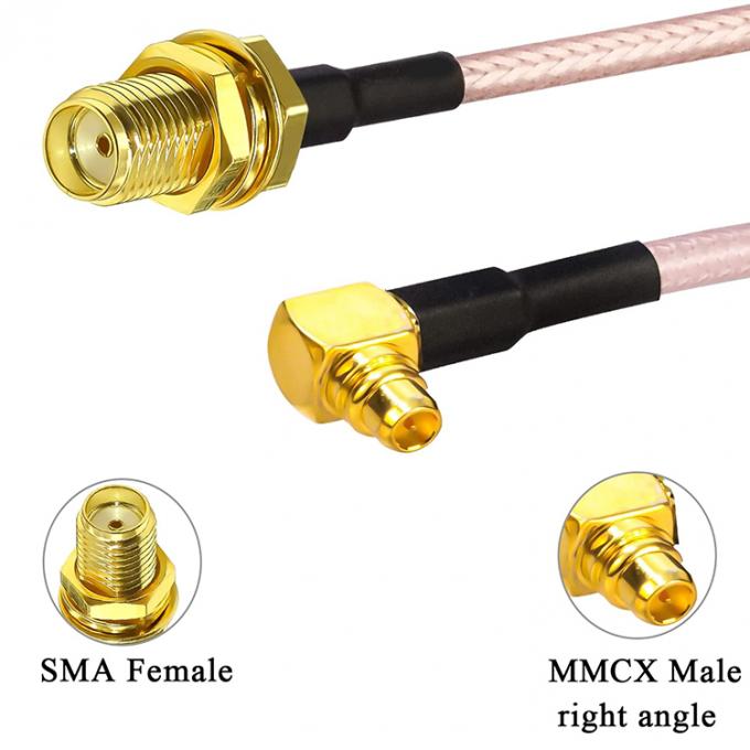 RG316 MMCX Hoek Mannelijke naar RP SMA Vrouwelijke Antenne RF Coaxiale Kabel 1