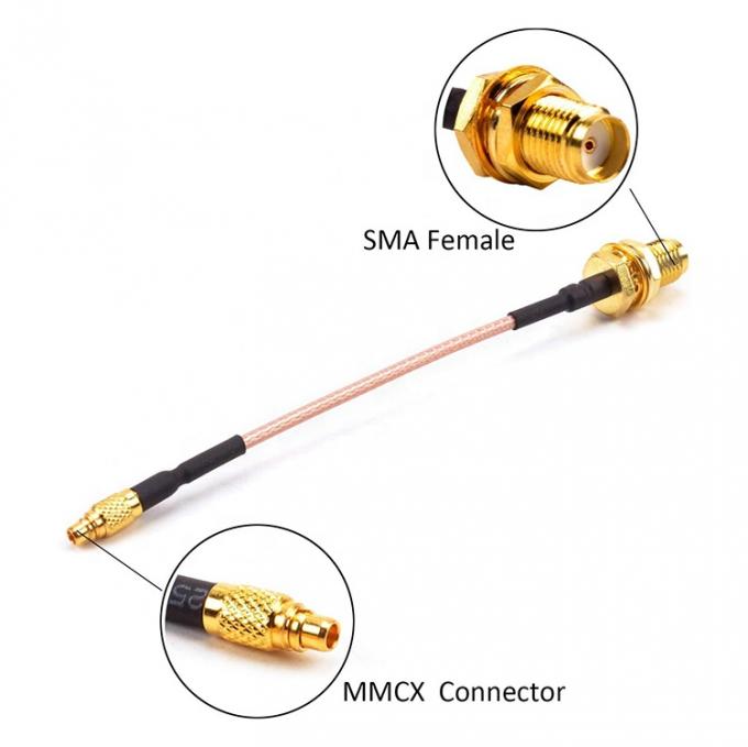 RG316 Pigtail SMA Vrouwelijke tot rechte MMCX Mannelijke RF Coaxiale Antenna Extender Cable 1