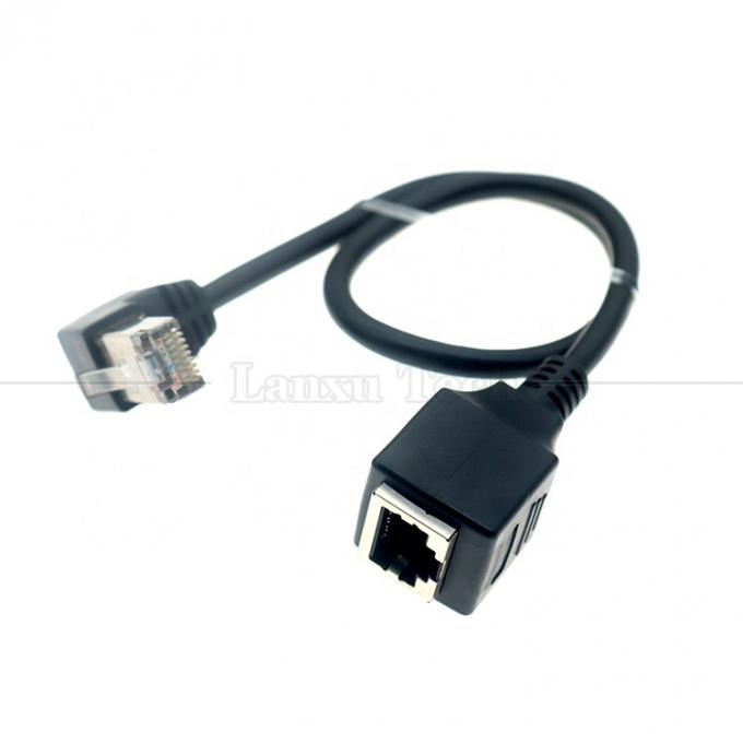 90 graden hoek RJ45 man tot RJ45 vrouw Socket Cat5e Ethernet Lan kabel 0