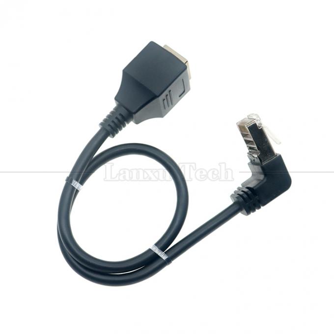 Cat5e Up Down Links Rechts Hoek RJ45 Man tot RJ45 Vrouwelijk Socket Panel Mount Ethernet Cable 0